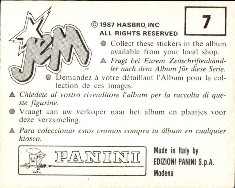figurina ''Menù a Tendina'' Jem Panini 1987 - Picture 3 of 193