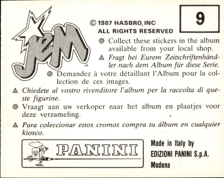 figurina ''Menù a Tendina'' Jem Panini 1987 - Picture 5 of 193