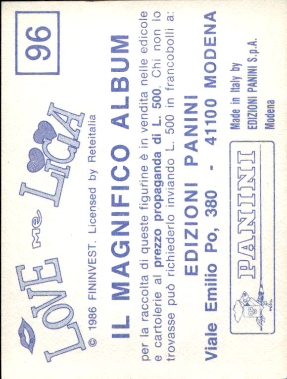 figurina ''Menù a Tendina'' Love me Licia 1986 Panini - Picture 25 of 47