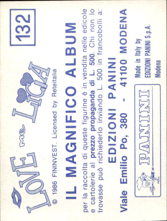 figurina ''Menù a Tendina'' Love me Licia 1986 Panini - Picture 29 of 47
