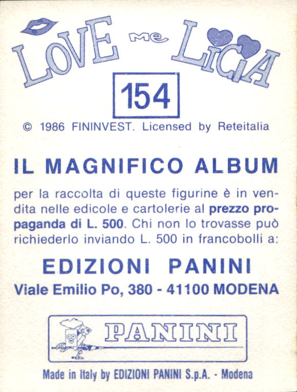 figurina ''Menù a Tendina'' Love me Licia 1986 Panini - Picture 31 of 47