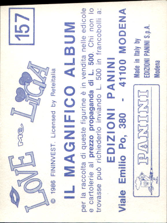 figurina ''Menù a Tendina'' Love me Licia 1986 Panini - Picture 33 of 47