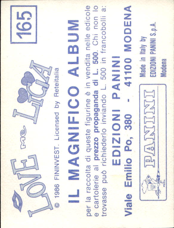 figurina ''Menù a Tendina'' Love me Licia 1986 Panini - Picture 39 of 47
