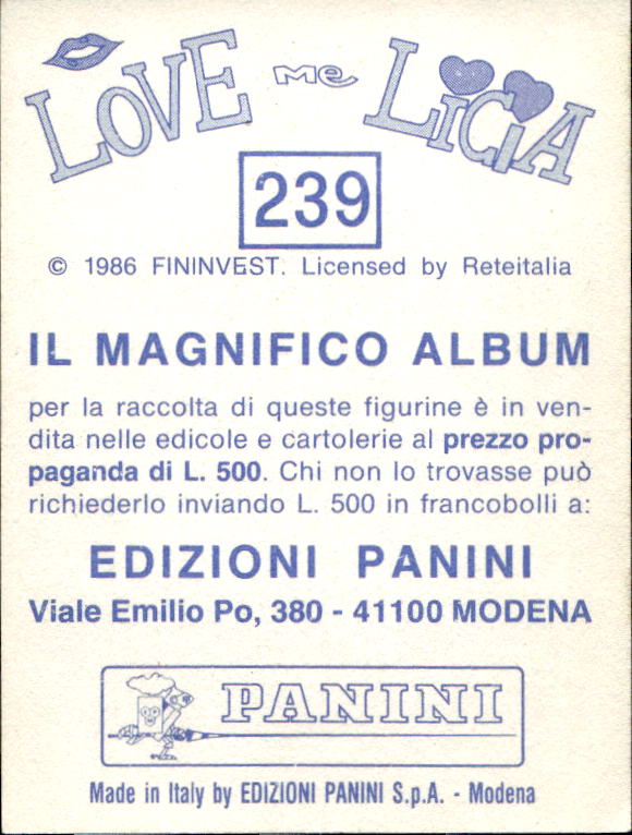 figurina ''Menù a Tendina'' Love me Licia 1986 Panini - Picture 47 of 47