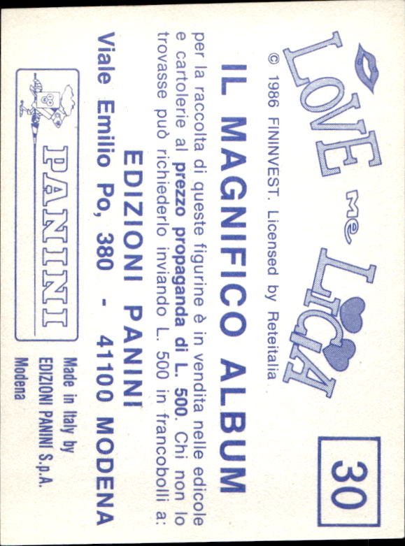 figurina ''Menù a Tendina'' Love me Licia 1986 Panini - Picture 13 of 47
