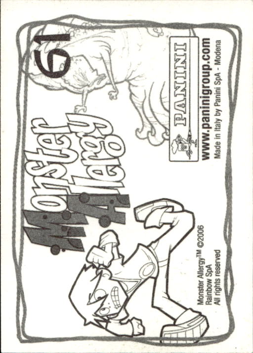 Panini Monster Allergy 2006 ''Vorhang Menü'' Figur - Bild 81 von 223