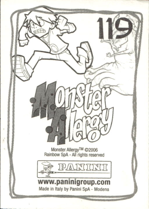 Panini Monster Allergy 2006 ''Vorhang Menü'' Figur - Bild 129 von 223