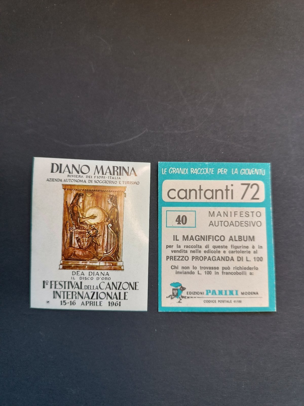 figurina ''Menù a Tendina'' cantanti 1972 panini Vignetta autoadesiva con velina - Foto 80 di 181