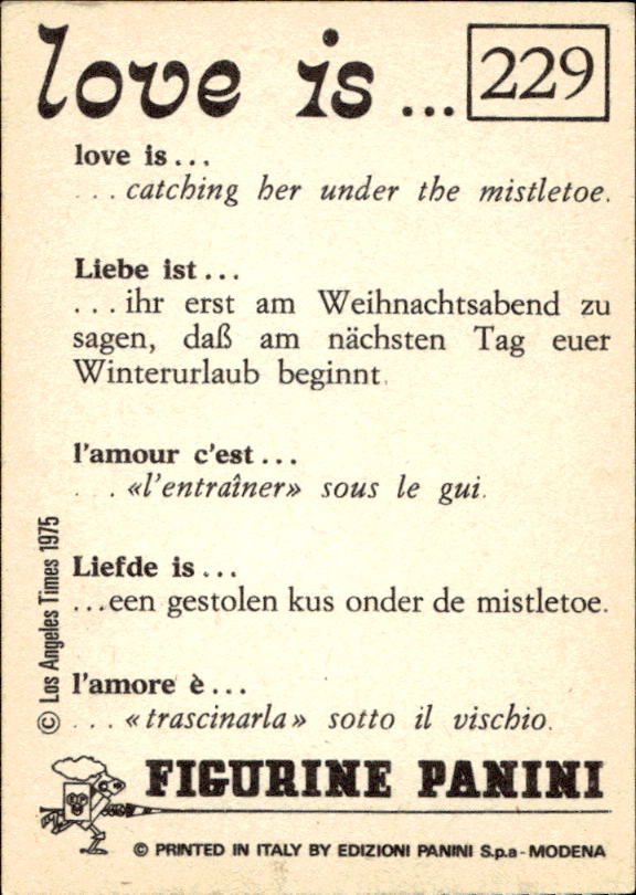 Panini Figur ''Vorhangmenü'' Love is l'amore is… 1975 - Bild 193 von 223