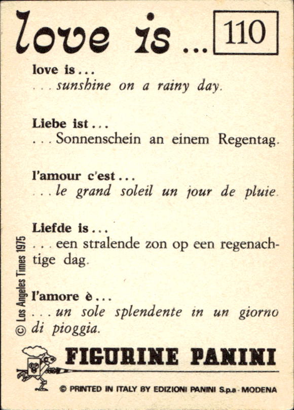 Panini Figur ''Vorhangmenü'' Love is l'amore is… 1975 - Bild 81 von 223