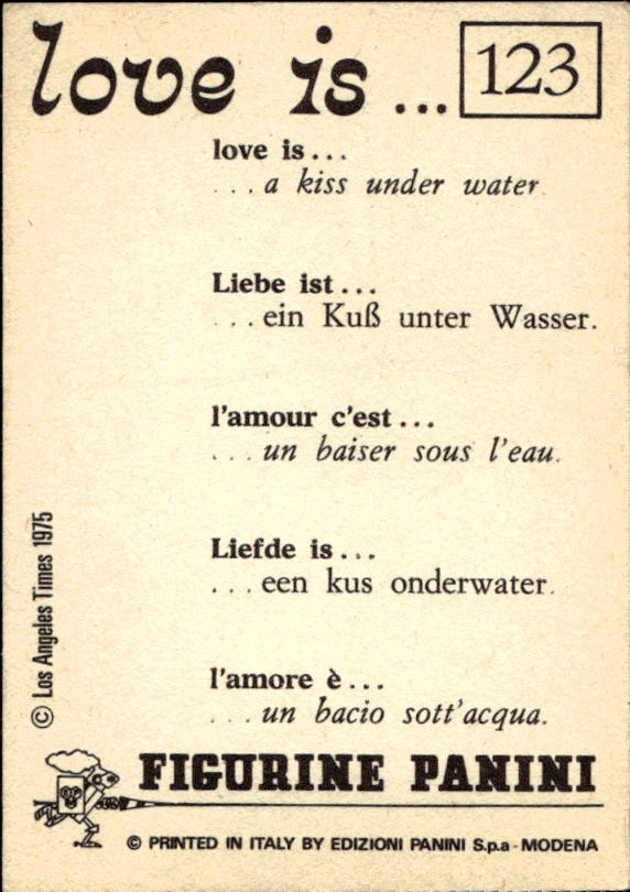 Panini Figur ''Vorhangmenü'' Love is l'amore is… 1975 - Bild 97 von 223