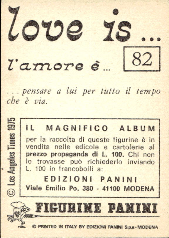 Panini Figur ''Vorhangmenü'' Love is l'amore is… 1975 - Bild 61 von 223