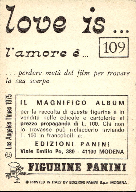 Panini Figur ''Vorhangmenü'' Love is l'amore is… 1975 - Bild 79 von 223