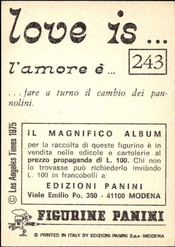 Panini Figur ''Vorhangmenü'' Love is l'amore is… 1975 - Bild 213 von 223